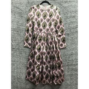 Rare Dolce & Gab­bana Rare Silk-Chiffon Sacred Heart Print Pink dress Size 42‎